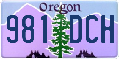 OR license plate 981DCH