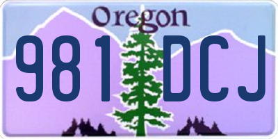 OR license plate 981DCJ