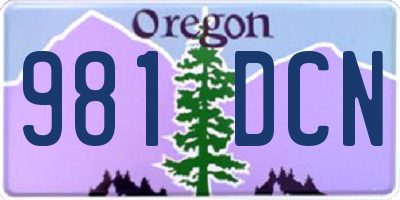 OR license plate 981DCN