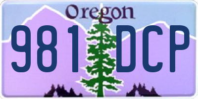 OR license plate 981DCP