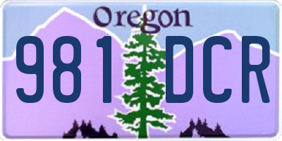 OR license plate 981DCR