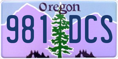 OR license plate 981DCS
