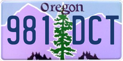 OR license plate 981DCT