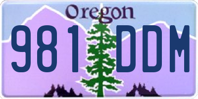 OR license plate 981DDM