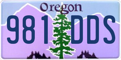 OR license plate 981DDS