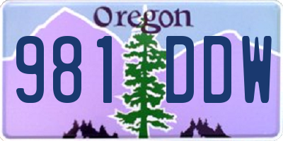 OR license plate 981DDW