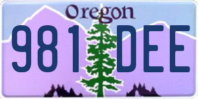 OR license plate 981DEE