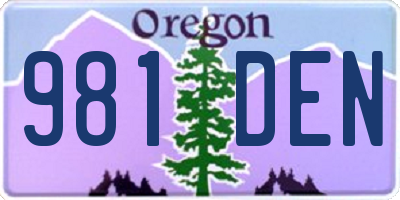 OR license plate 981DEN