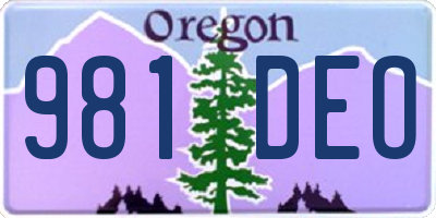 OR license plate 981DEO