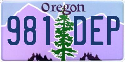 OR license plate 981DEP