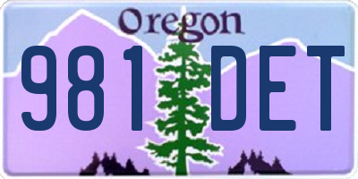 OR license plate 981DET