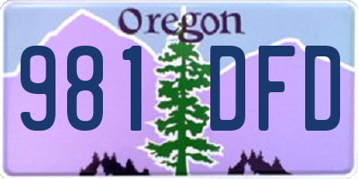OR license plate 981DFD