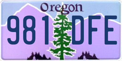 OR license plate 981DFE