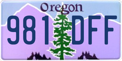 OR license plate 981DFF