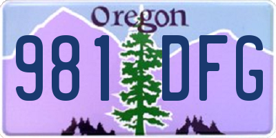 OR license plate 981DFG