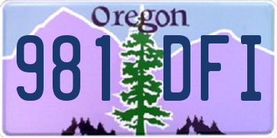 OR license plate 981DFI