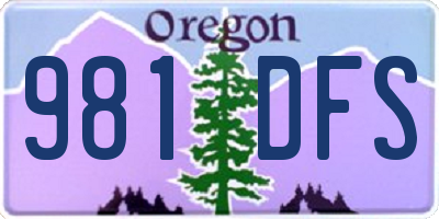 OR license plate 981DFS