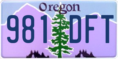 OR license plate 981DFT