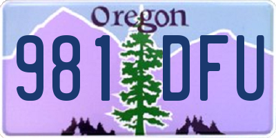 OR license plate 981DFU