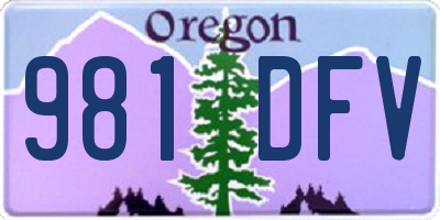 OR license plate 981DFV
