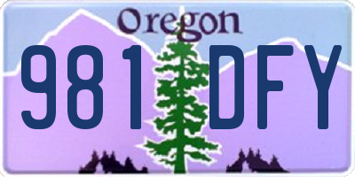 OR license plate 981DFY