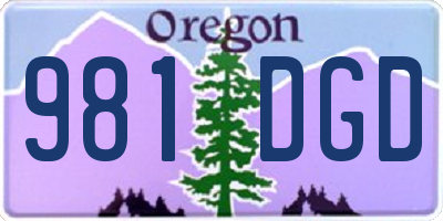 OR license plate 981DGD