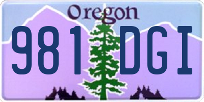 OR license plate 981DGI