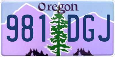OR license plate 981DGJ