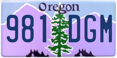 OR license plate 981DGM