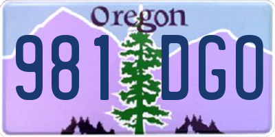 OR license plate 981DGO