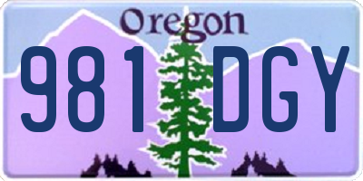 OR license plate 981DGY
