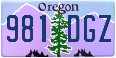 OR license plate 981DGZ