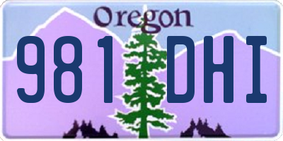 OR license plate 981DHI