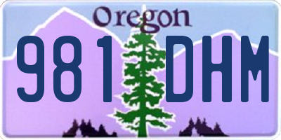 OR license plate 981DHM