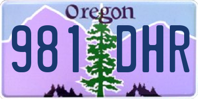 OR license plate 981DHR