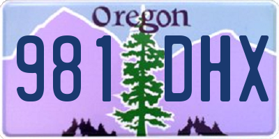 OR license plate 981DHX