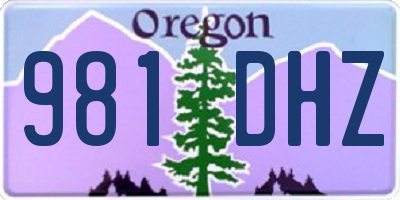 OR license plate 981DHZ