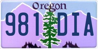 OR license plate 981DIA