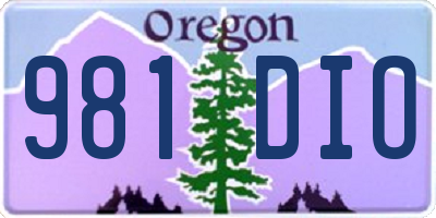 OR license plate 981DIO