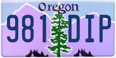 OR license plate 981DIP