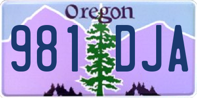 OR license plate 981DJA