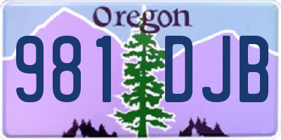 OR license plate 981DJB