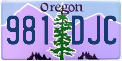 OR license plate 981DJC