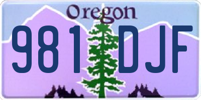 OR license plate 981DJF