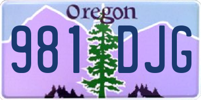 OR license plate 981DJG