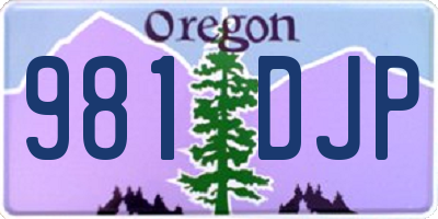 OR license plate 981DJP