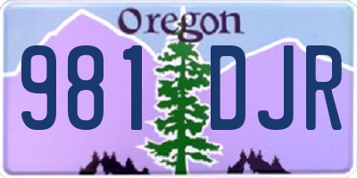 OR license plate 981DJR