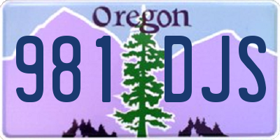 OR license plate 981DJS