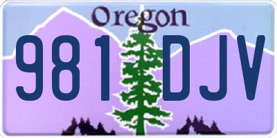 OR license plate 981DJV