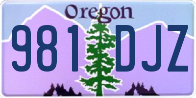 OR license plate 981DJZ